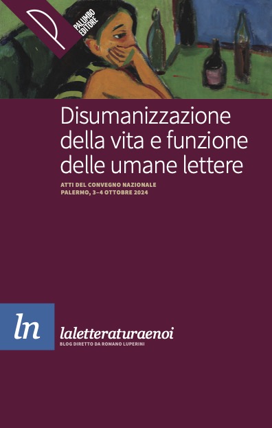  copertina Disumanizzazione 
della vita e funzione 
delle umane lettere
